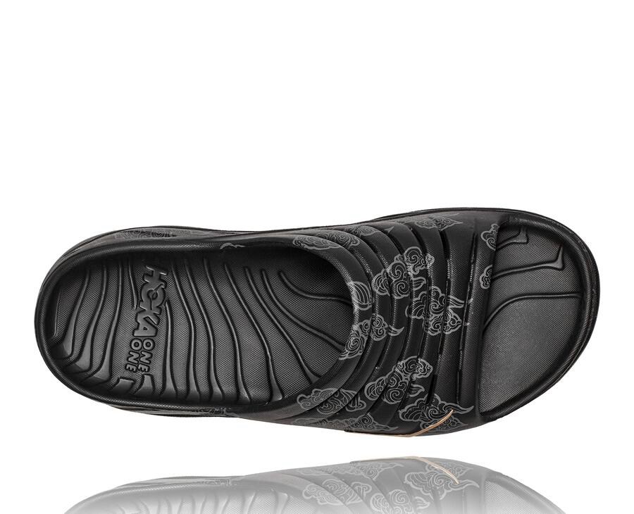 Slide Mens - Hoka One One Ora Recovery CNY - Black/Gold - YERMXNZ-72